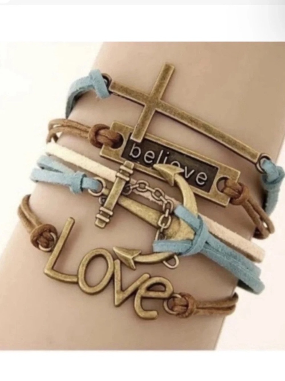 Layered charm bracelet
